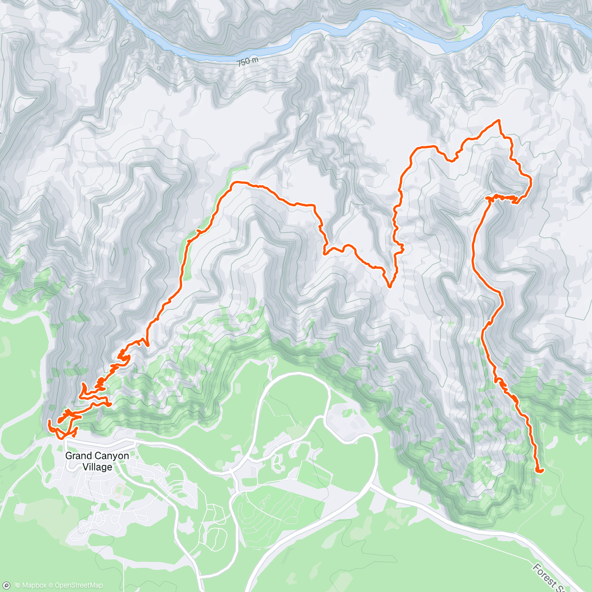 Map of the activity, S. Kaibab, Tonto, Bright Angel