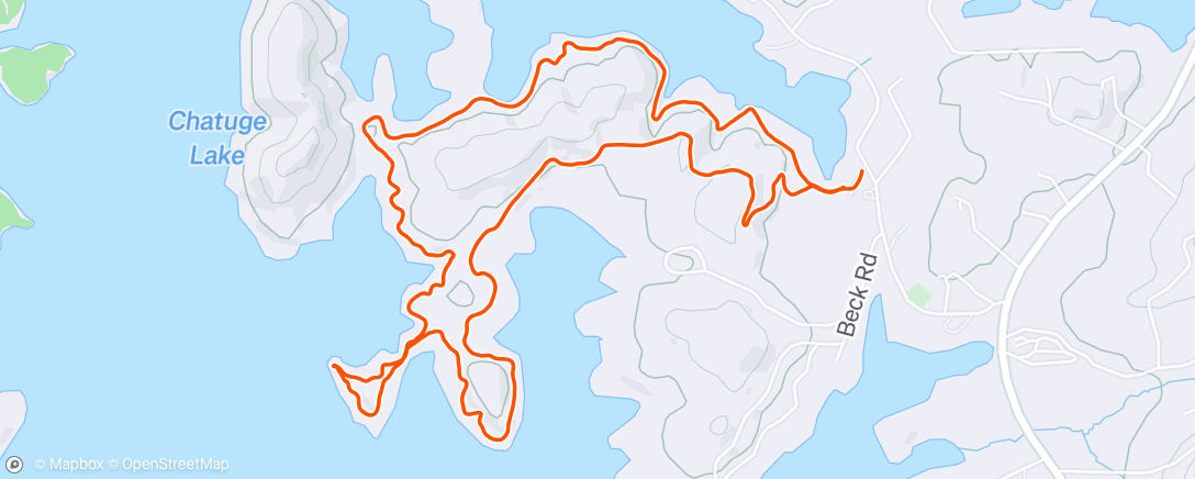 Map of the activity, Afternoon Run