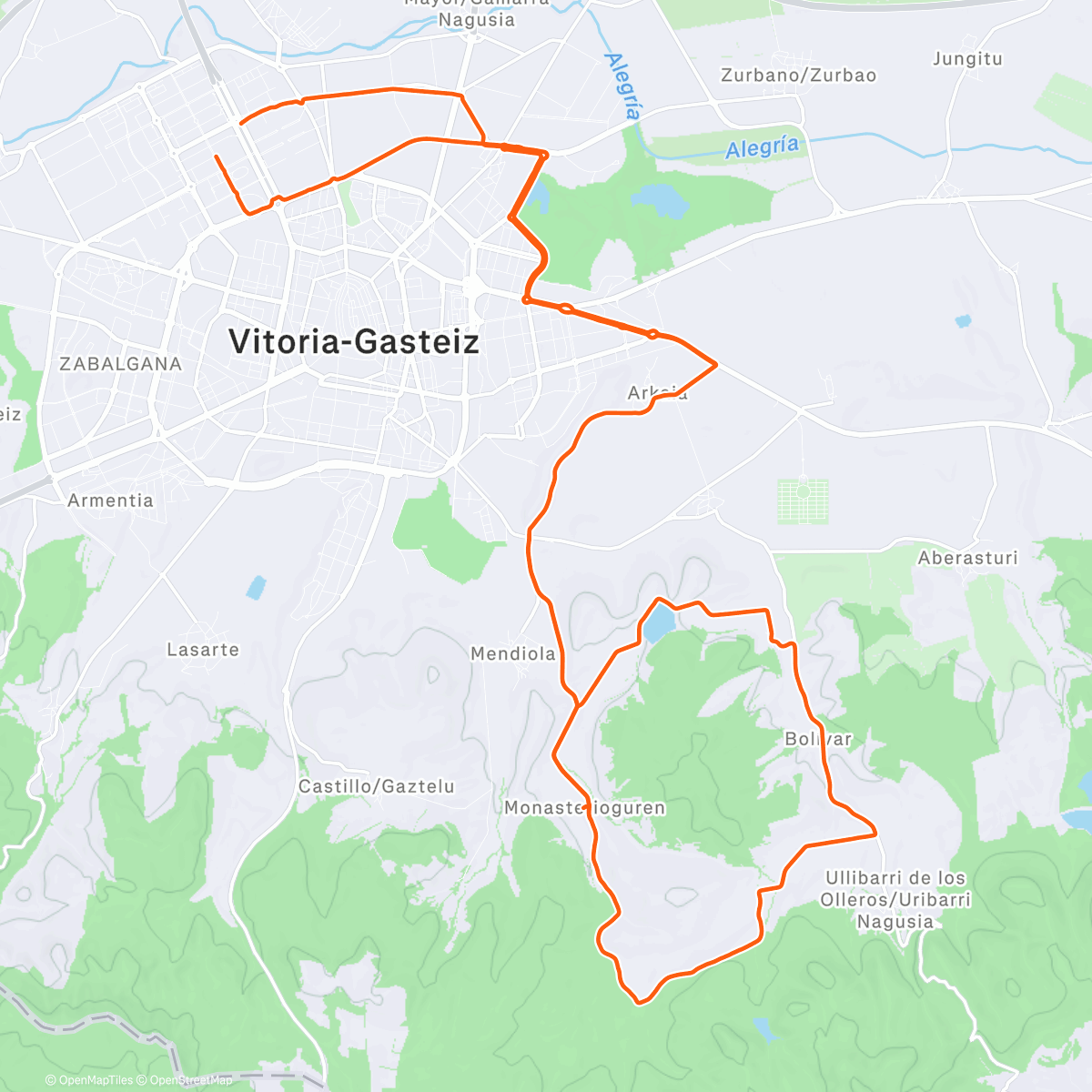 Map of the activity, Gaueko gravel euritan ☔️ The Wolf Circuit 🐺