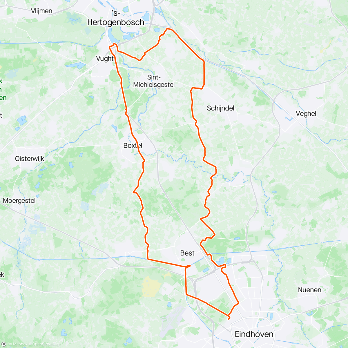 Map of the activity, Lunch Ride to the North ⬆️