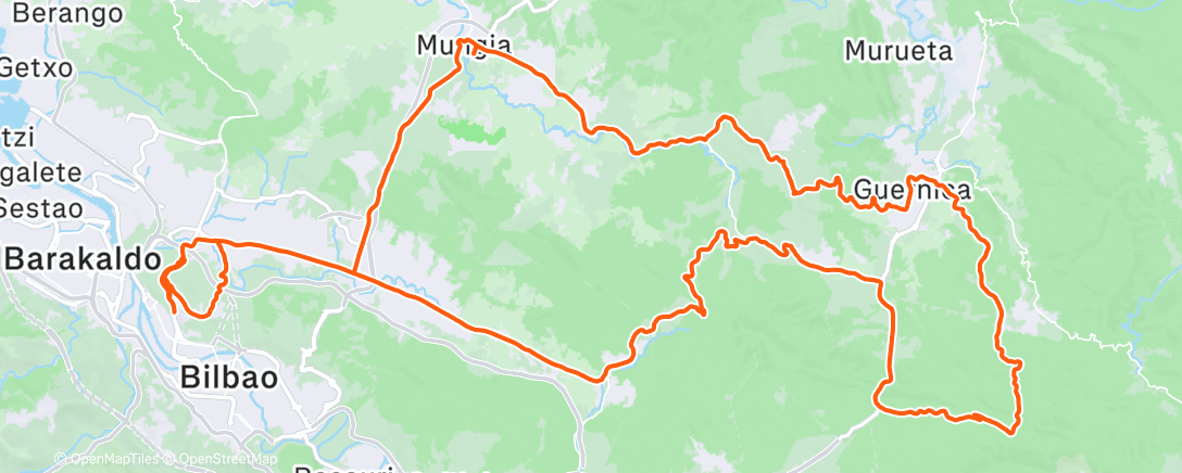 Mapa da atividade, Bicicleta a la hora del almuerzo