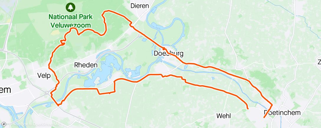Map of the activity, Rondje Veluwe.
