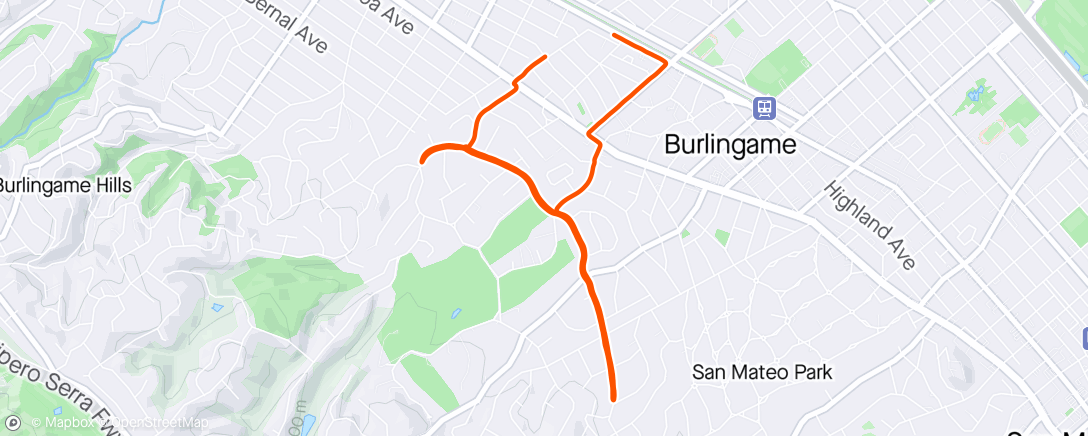Map of the activity, 6x 1600@6:15 But was Supposed to be Faster
