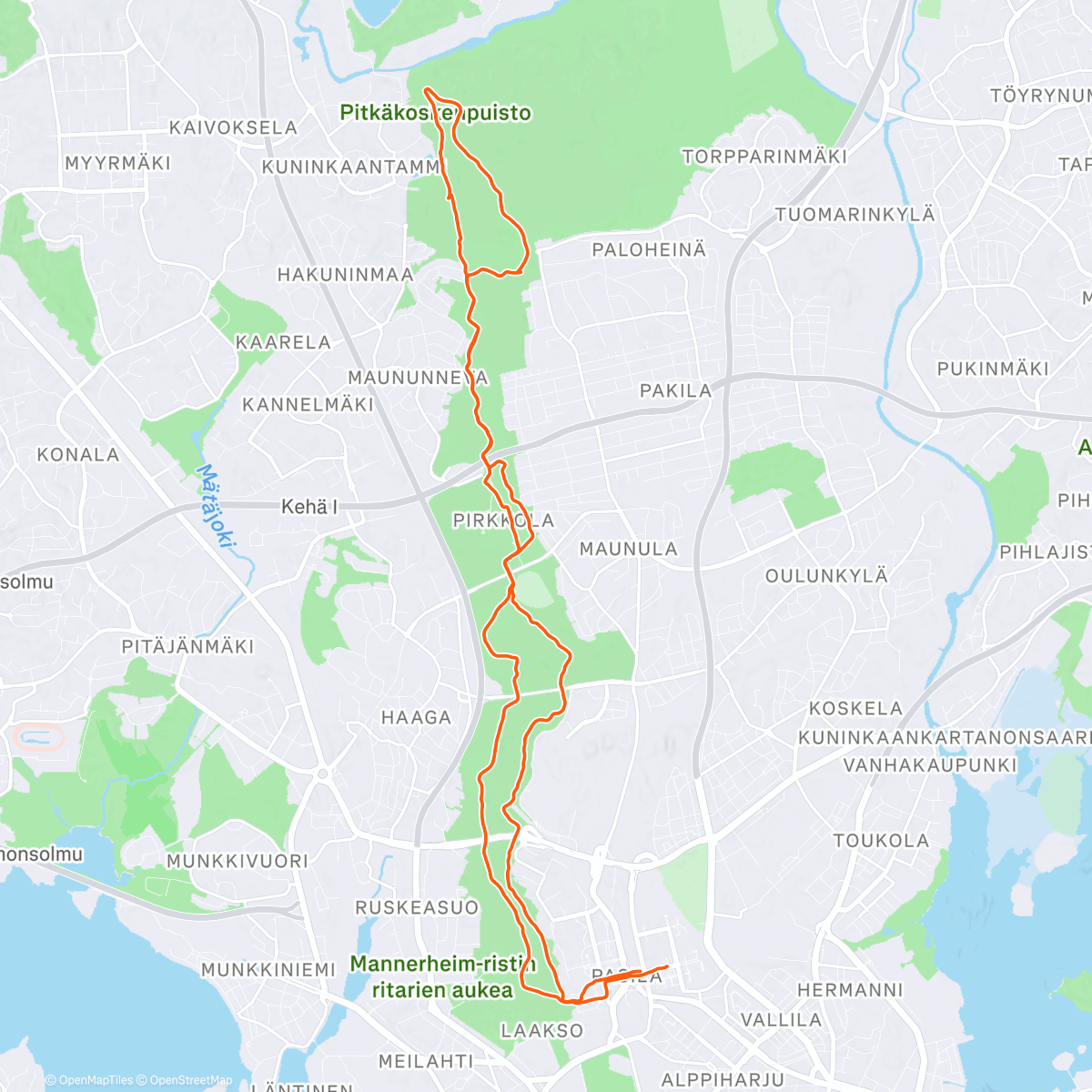 Map of the activity, Lunch Ride