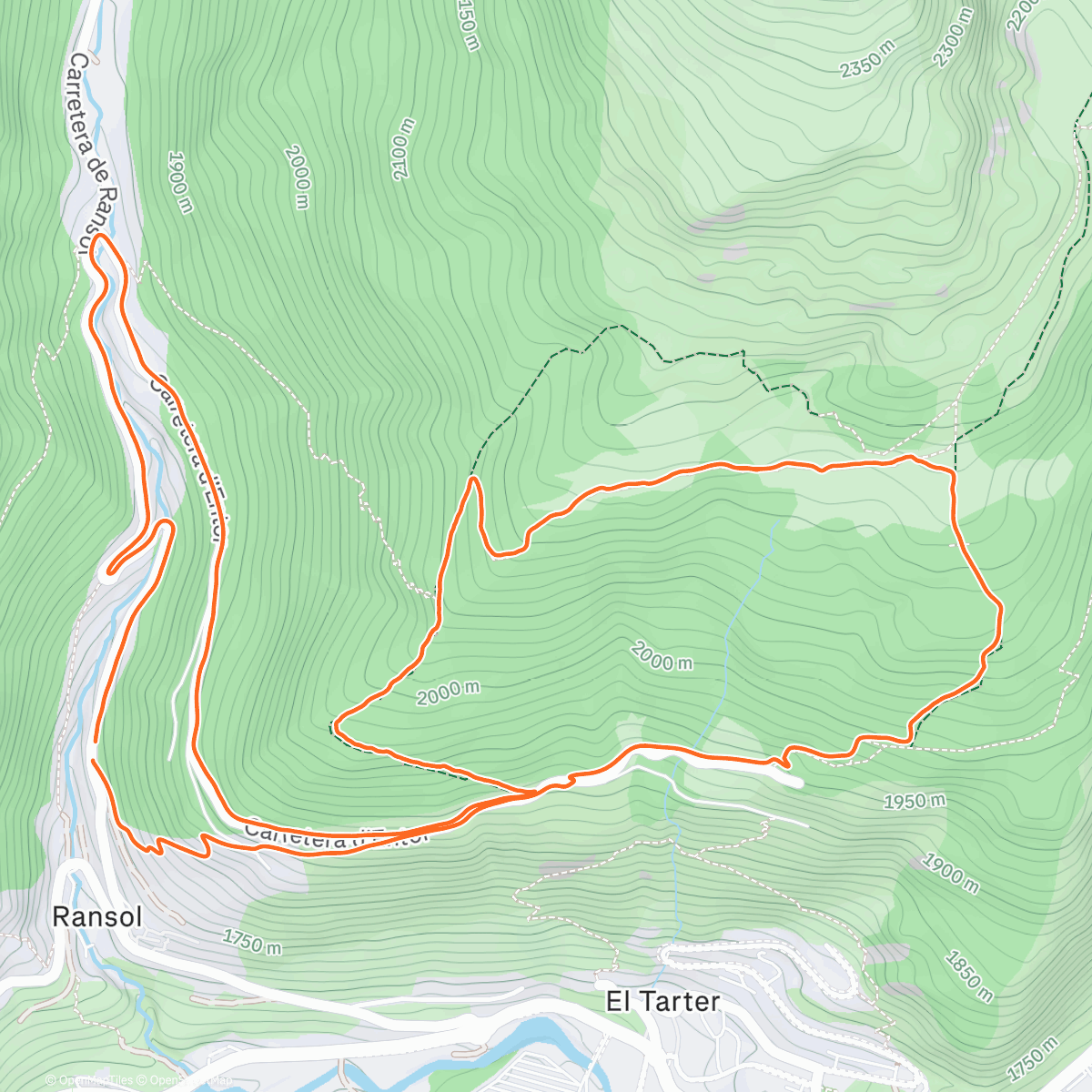 Map of the activity, Lunch Mountain Bike Ride