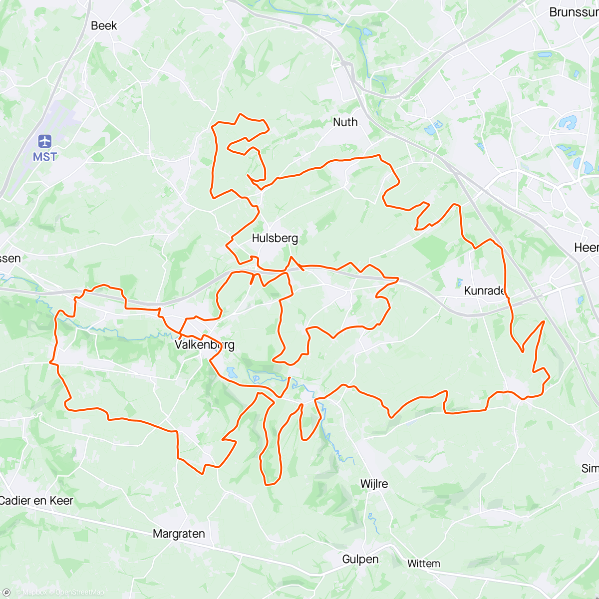 Map of the activity, LTD gravel event Valkenburg