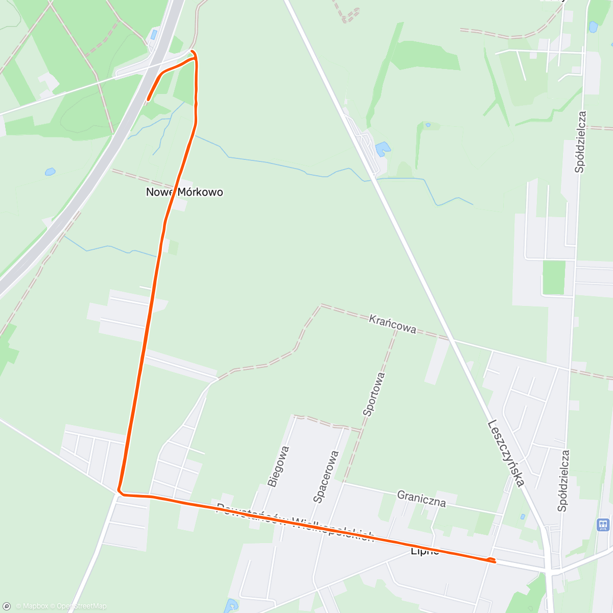 Map of the activity, Szklanka Run