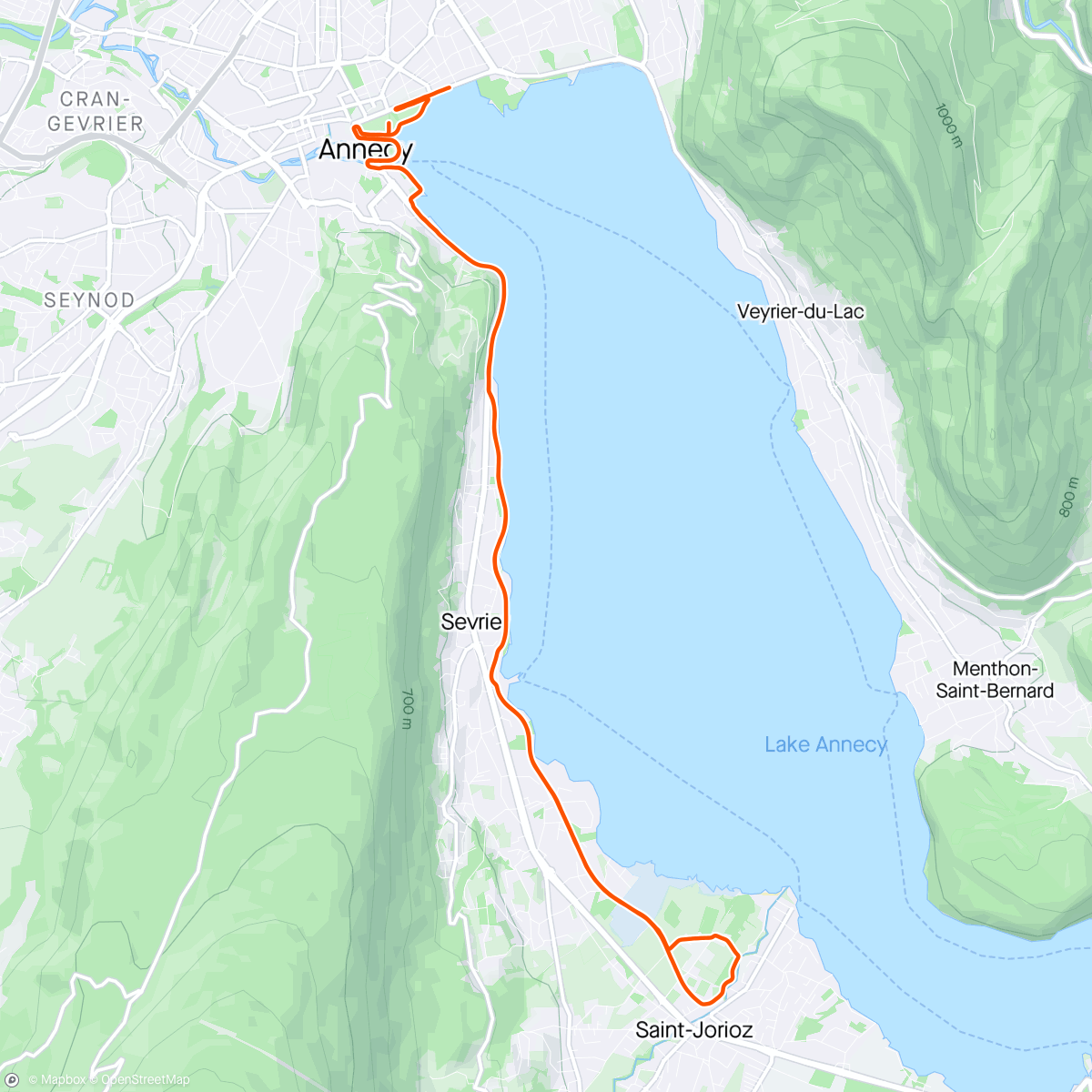 Map of the activity, Semi d’Annecy : 1h19’45 (RP 🔥)