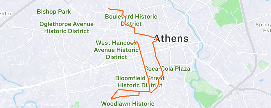 Map of the activity, Morning Run