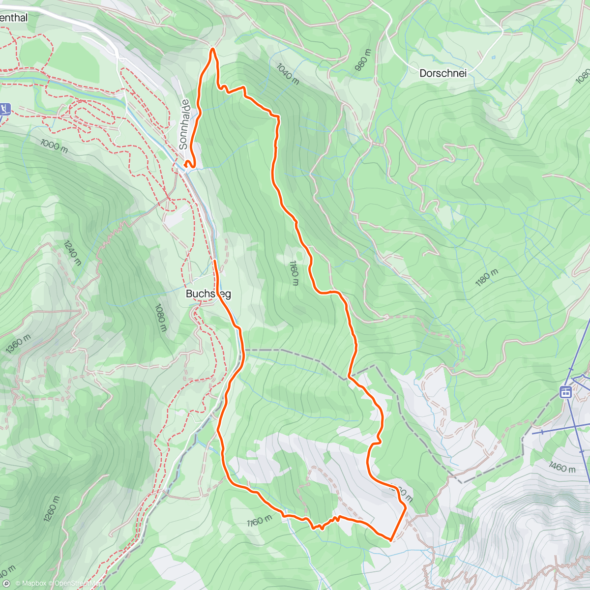 Map of the activity, Pilatus hike