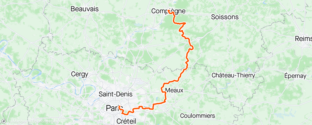 Kaart van de activiteit “Classic Challenges Paris - Compiègne”