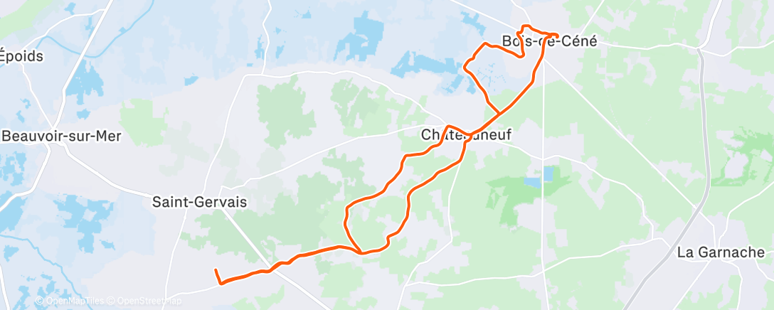 Map of the activity, Course à pied dans l'après-midi