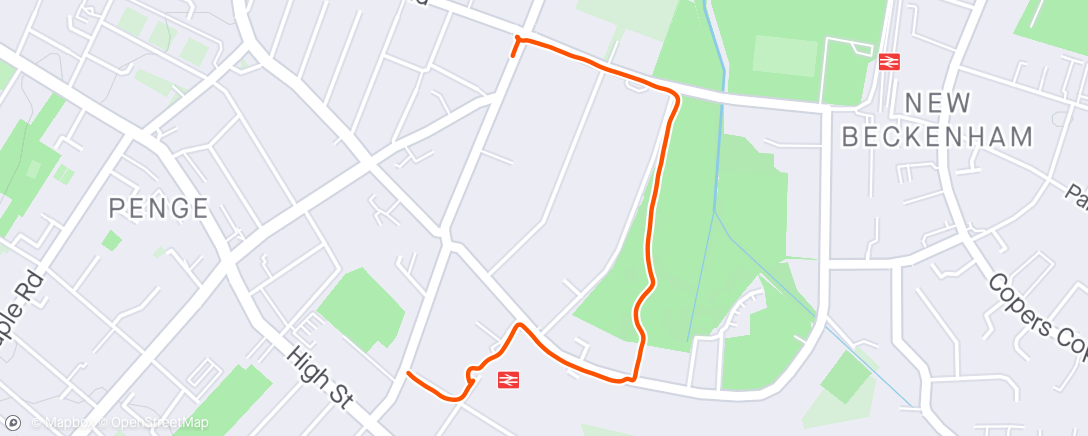 Map of the activity, Quick jog to Sainsburys