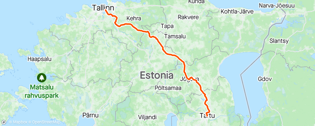 Map of the activity, Tour of Estonia - Stage 1