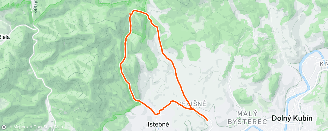 Map of the activity, Lunch Trail Run