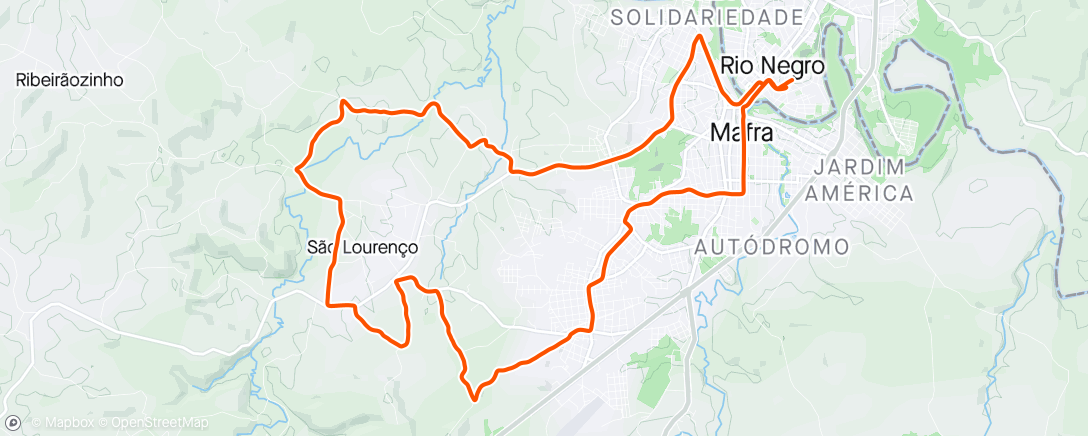 「Pedalada da tarde」活動的地圖