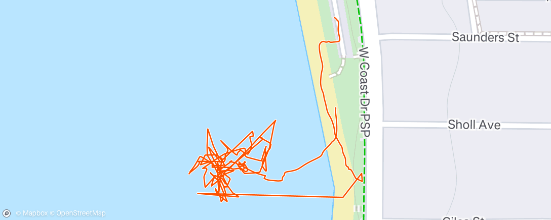 Map of the activity, Morning Surfing