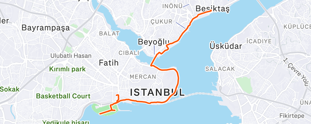 Map of the activity, Lunch Run