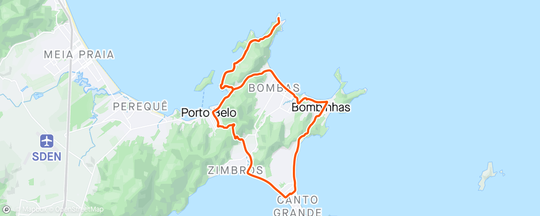 Map of the activity, Pedalada da tarde