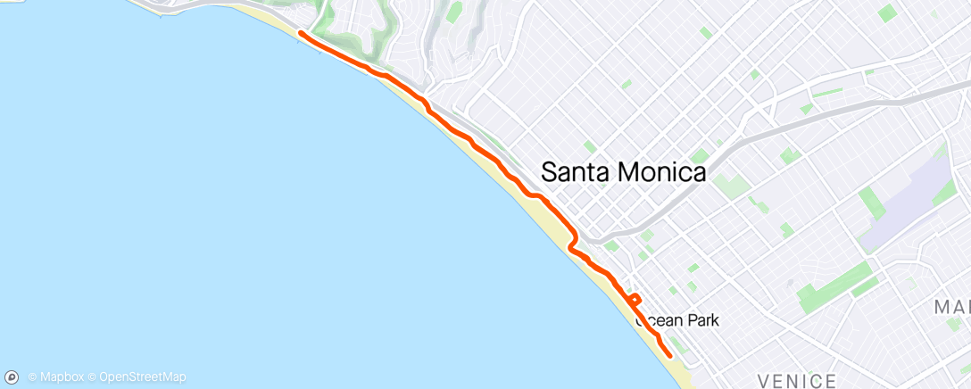 Map of the activity, Beach miles