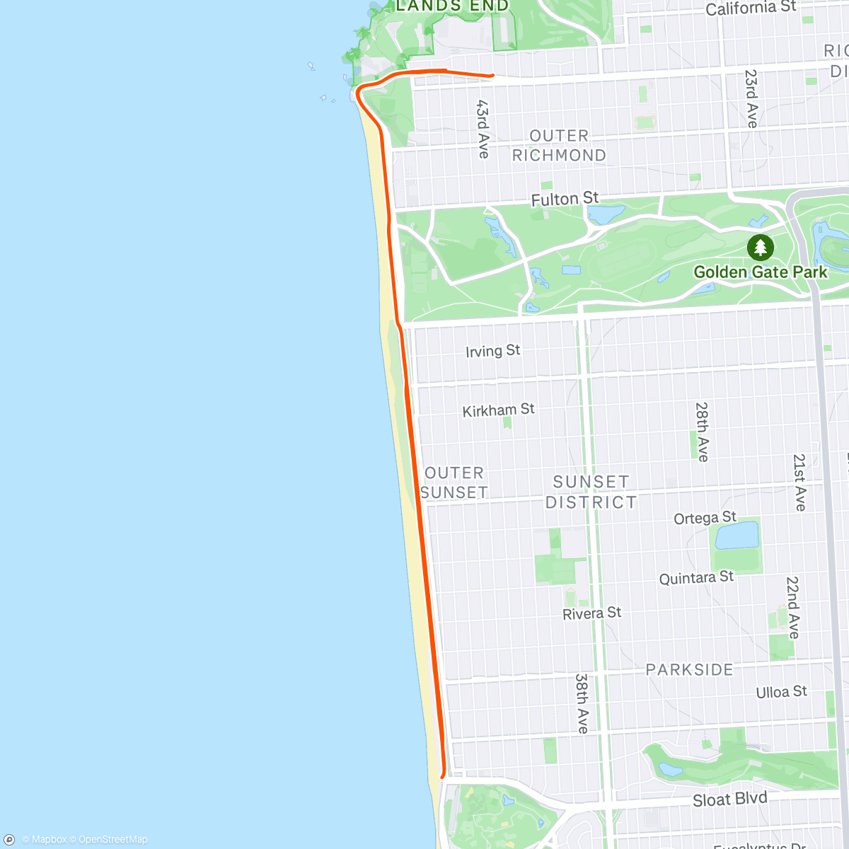 Map of the activity, Lunch Run