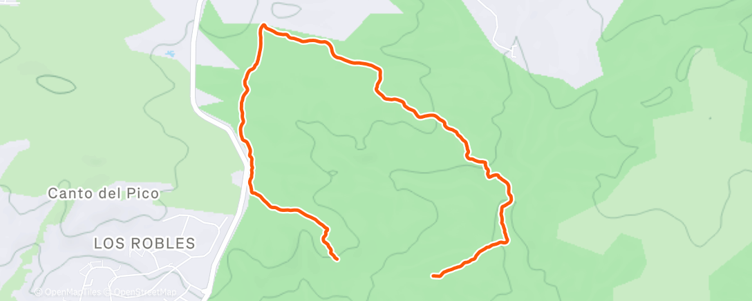 Map of the activity, Carrera por la tarde