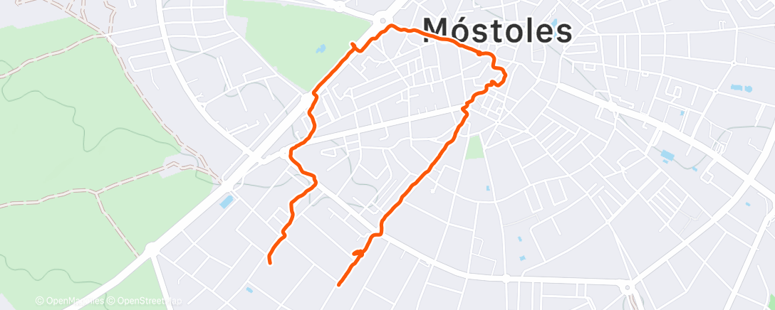 Map of the activity, Caminata de noche