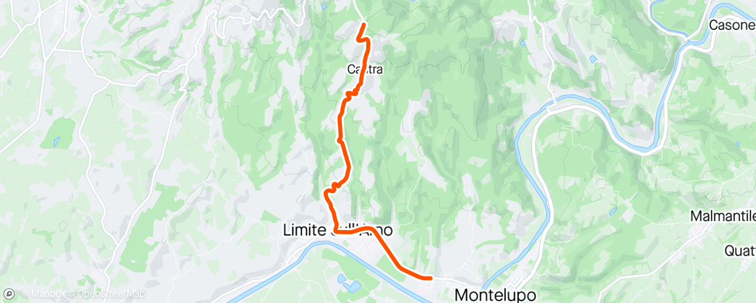 Map of the activity, Cronoscalata Capraia e Limite