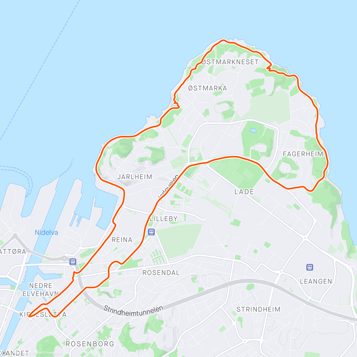 Map of the activity, Jogg i Trondheim