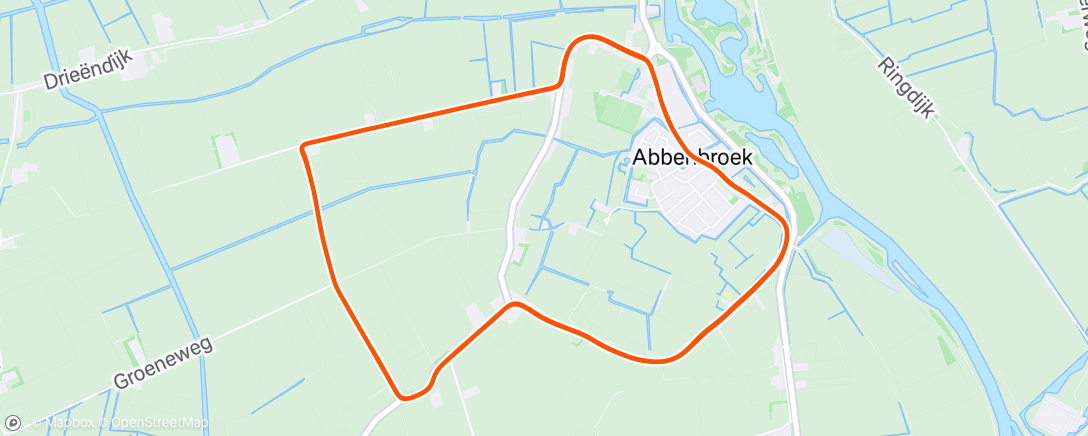 Map of the activity, Koppeltijdrit Abbenbroek met Kas.