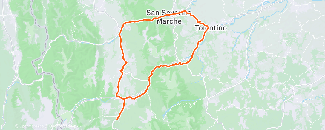 Map of the activity, Pedalata mattutina