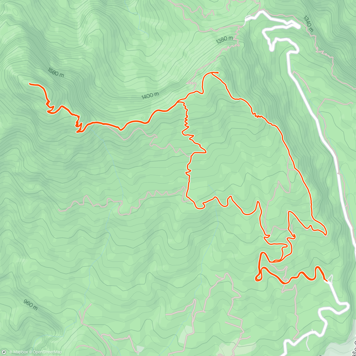 Map of the activity, Pico Bejenado