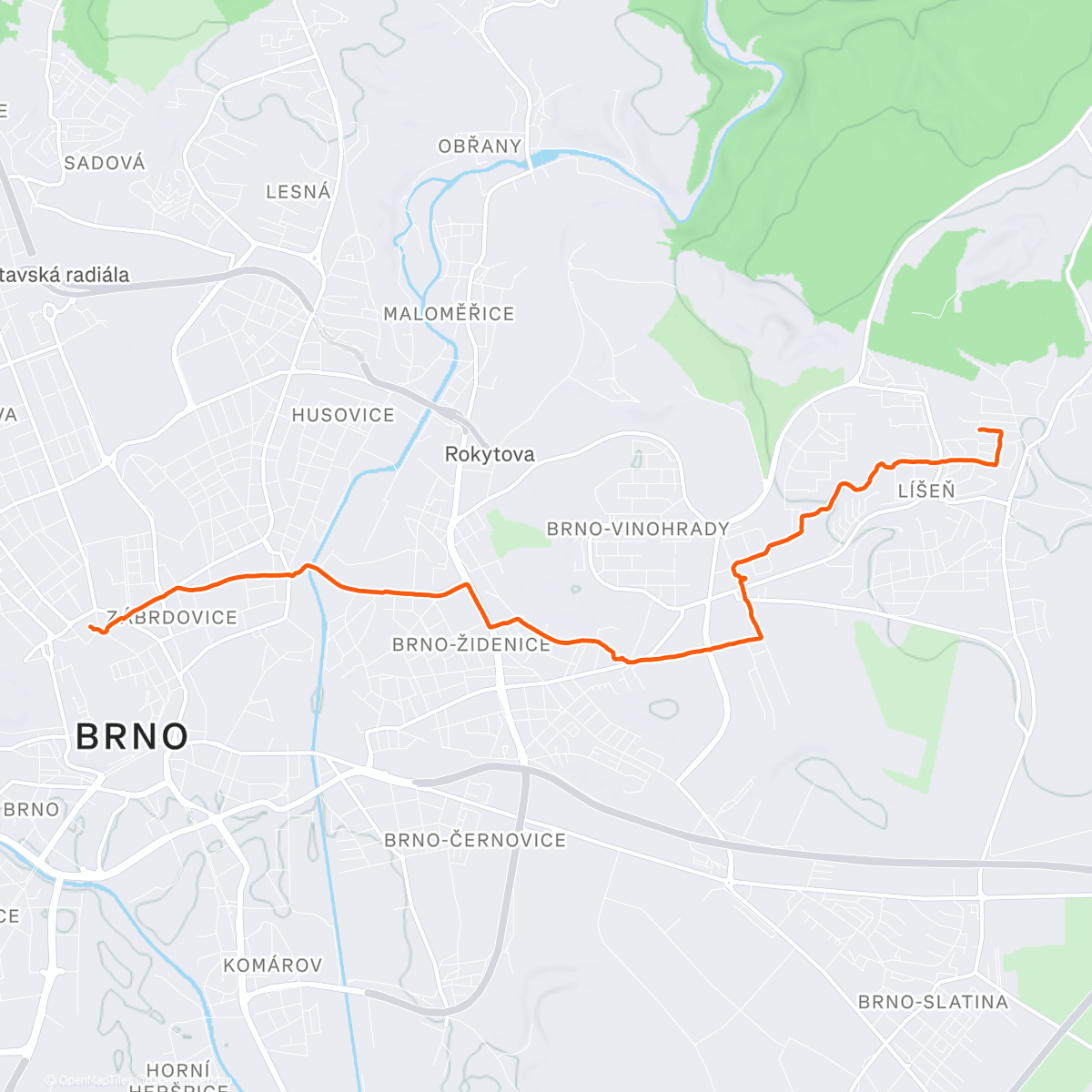 Map of the activity, Cesta z Města 🎄🎡🌠