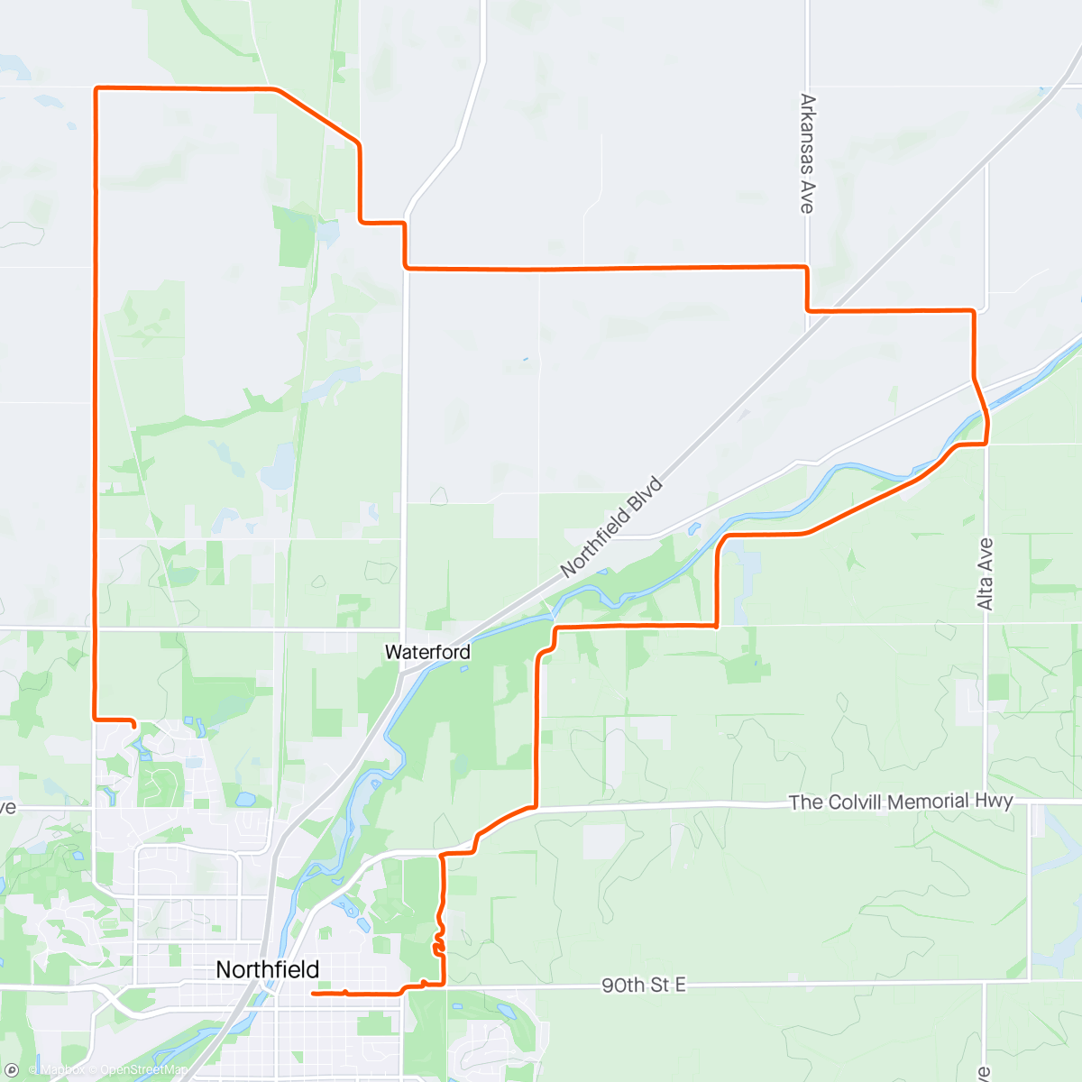 Map of the activity, Gravel miles with Vince