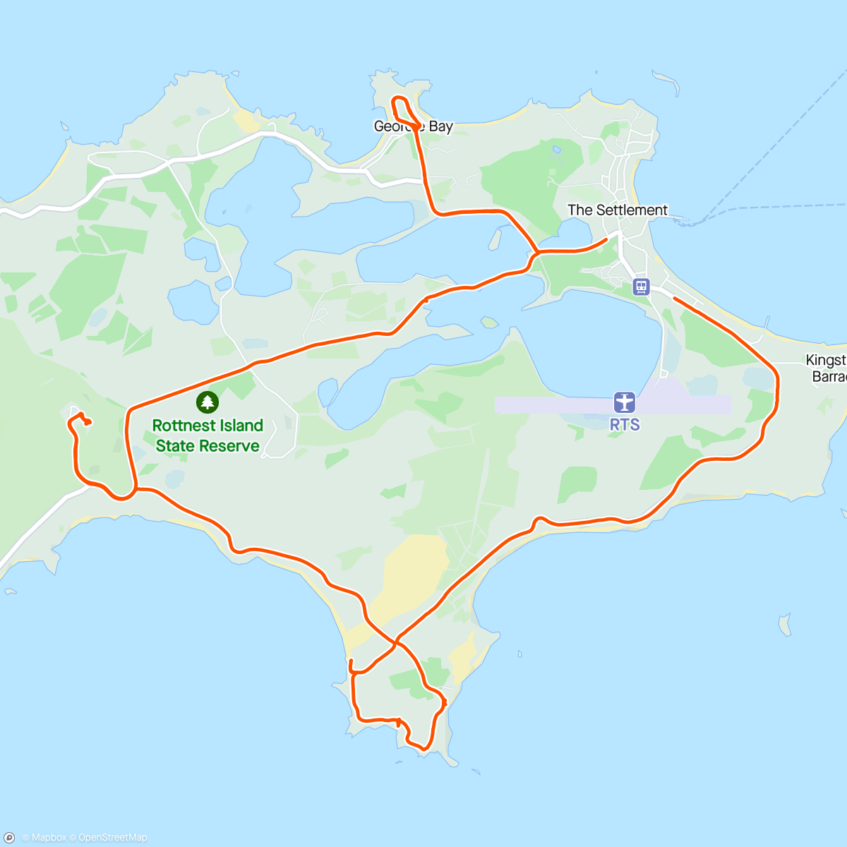 Map of the activity, Rottnest Island