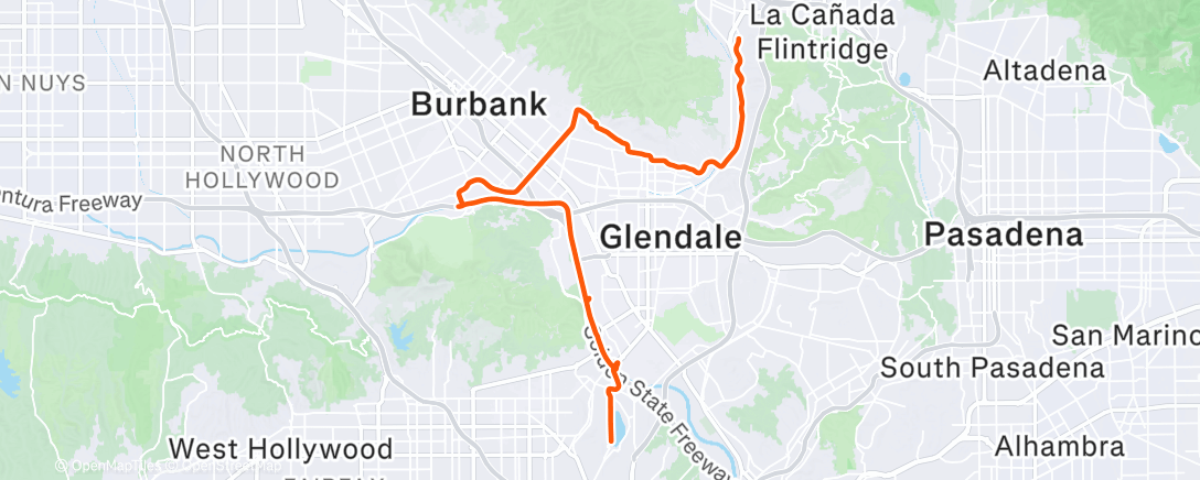 Map of the activity, Cycling