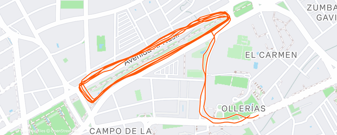 Map of the activity, Carrera a la hora del almuerzo