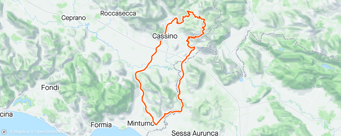Map of the activity, Castelforte, Viticuso e Acquafondata