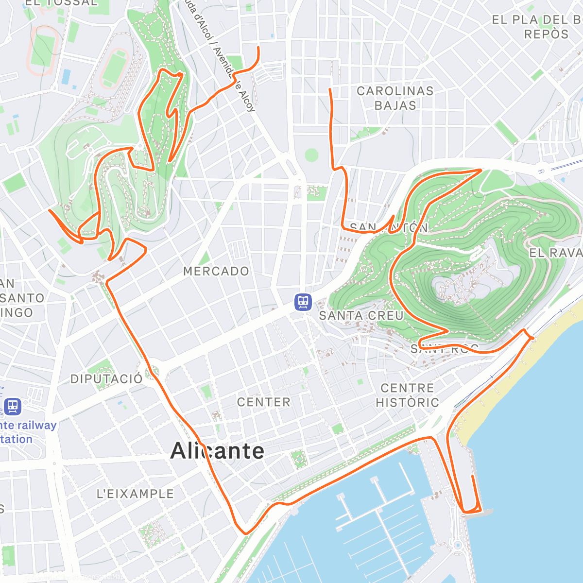 Map of the activity, Morning Run