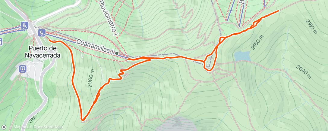活动地图，Carrera de montaña vespertina