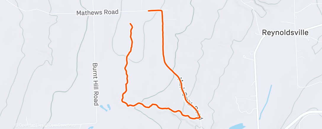 Map of the activity, Afternoon Run