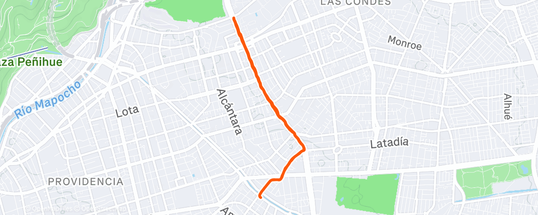 Map of the activity, Night Run