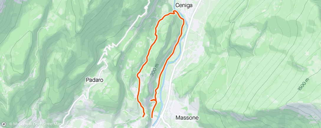 Map of the activity, Sessione di trail running all’ora di pranzo