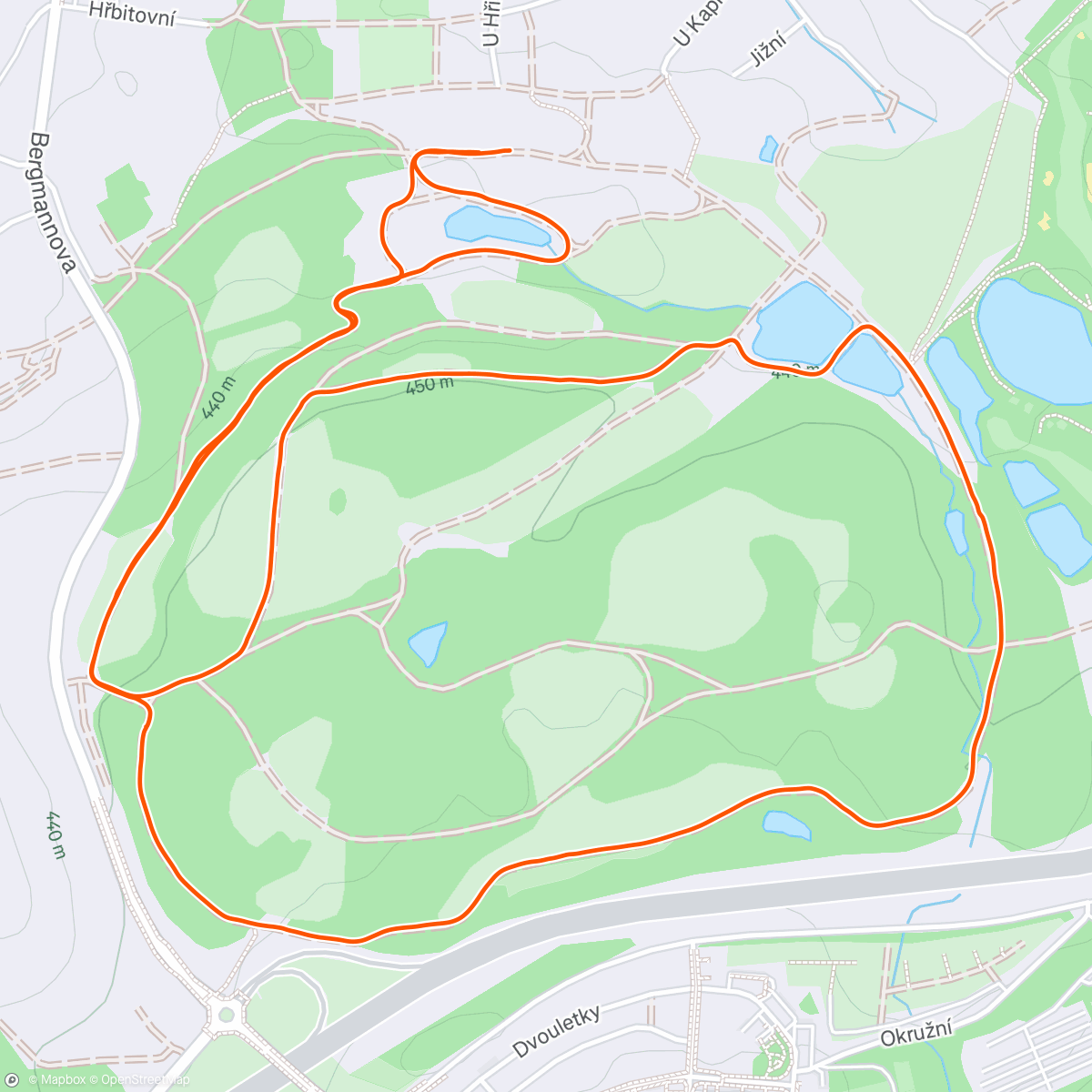 Map of the activity, Evening Trail Run