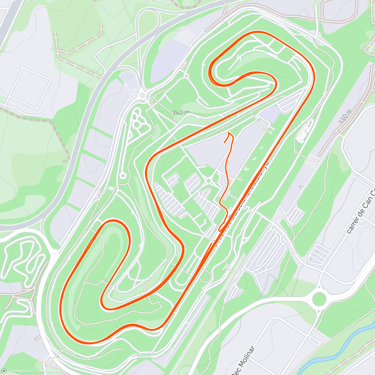Map of the activity, Bicicleta al anochecer