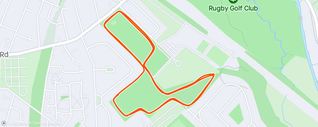 Map of the activity, Rugby parkrun