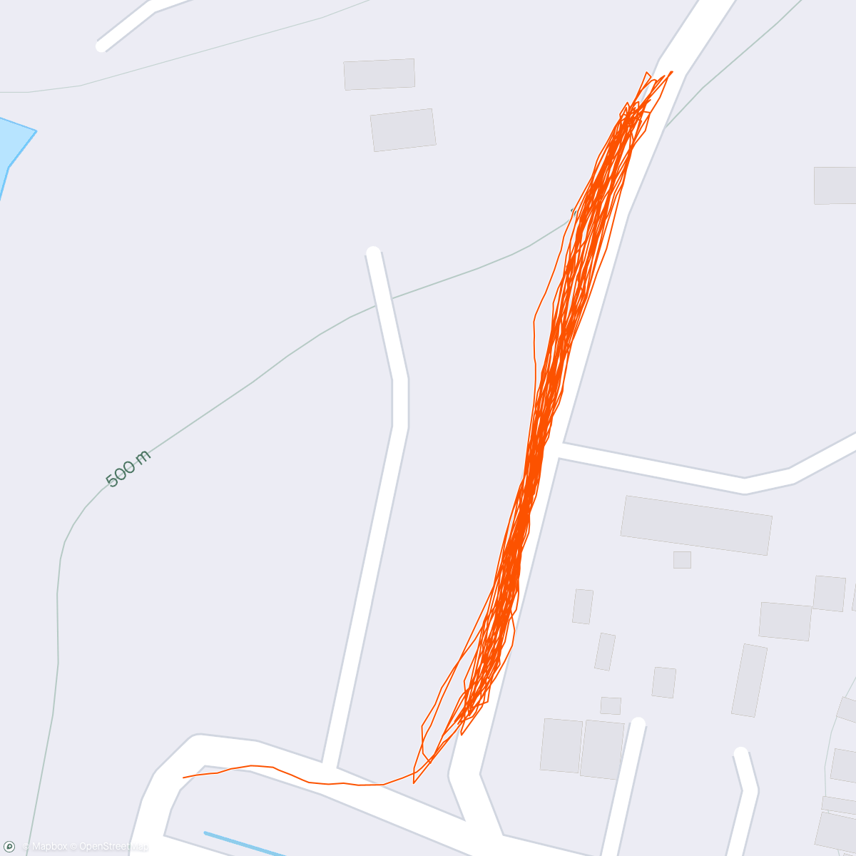 Map of the activity, Hill repetitions 150*12