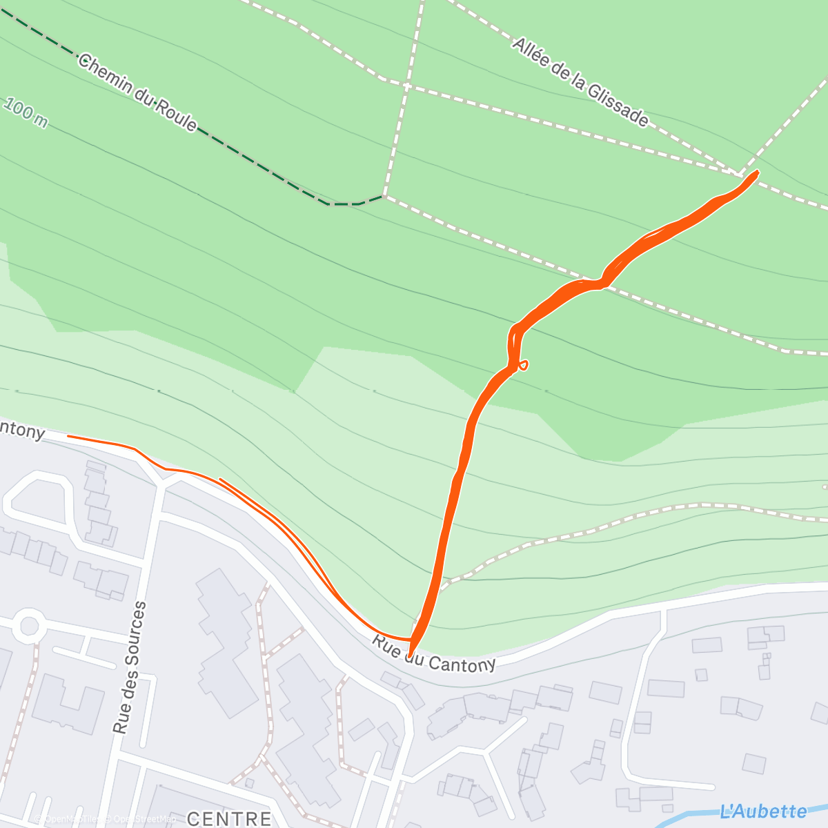 Map of the activity, Spé avec bâtons sur The Wall x11