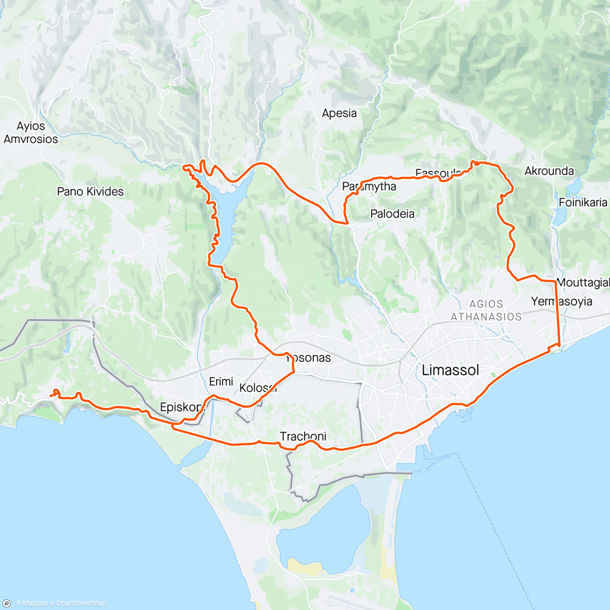 Map of the activity, Cyprus Day 9. Up, Down, Ruff & Tumble… 🙃🥴
