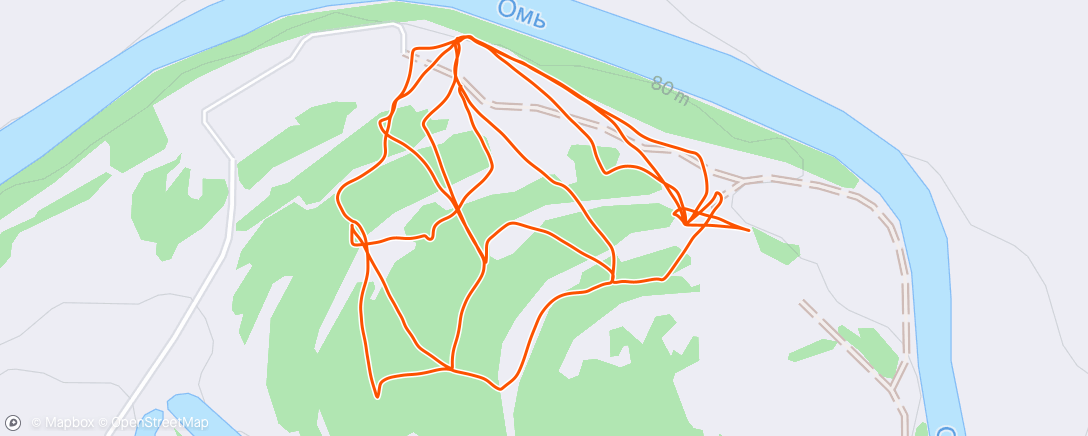 Map of the activity, Afternoon Run